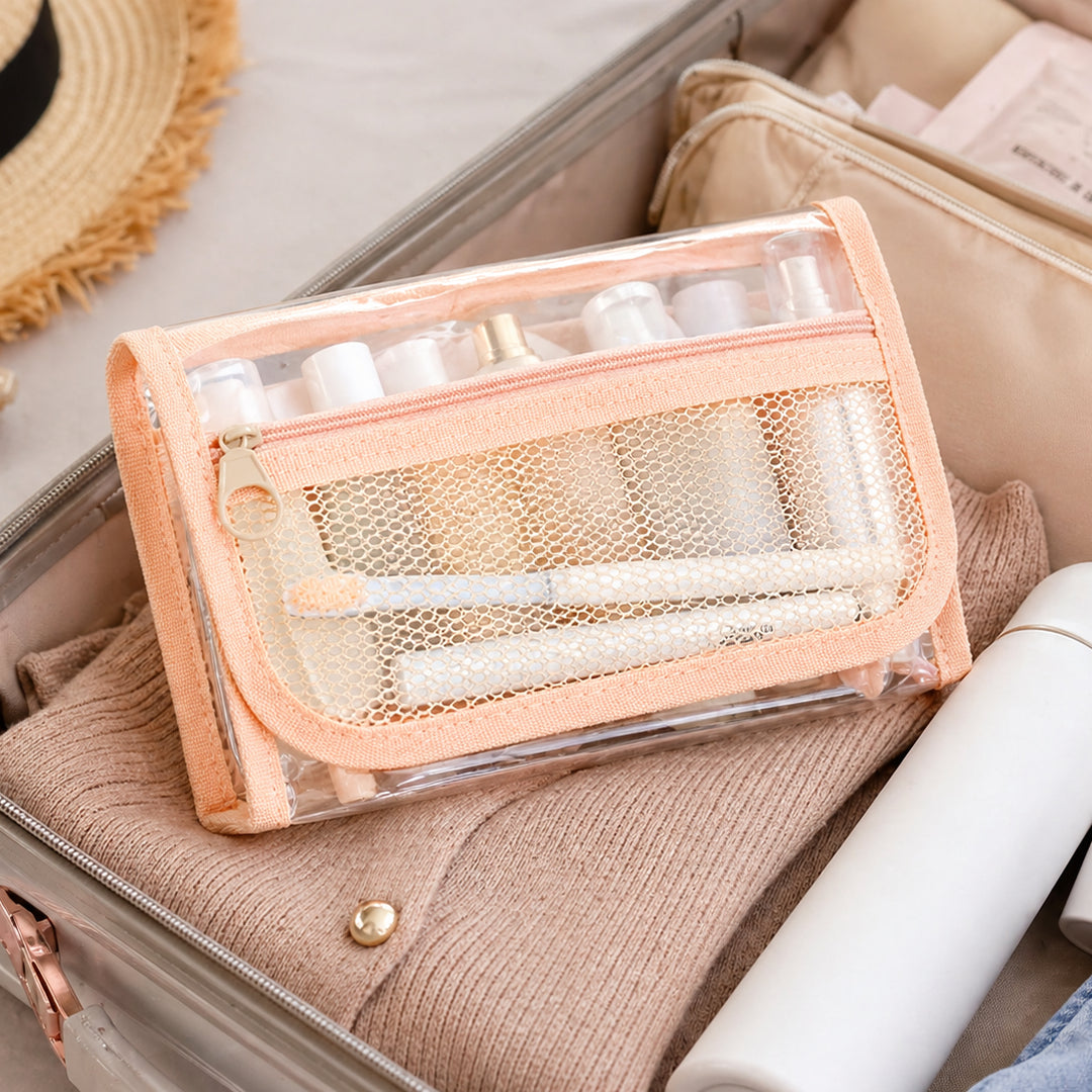 Peach Clear Organizer Pouch