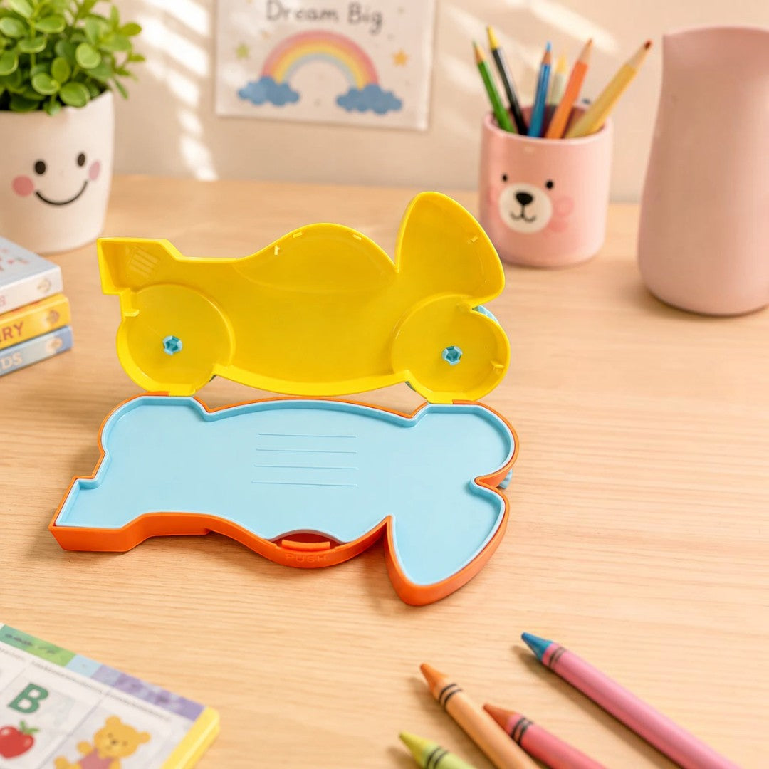 Dino Racer Wheel-Shaped Kids Pencil Box