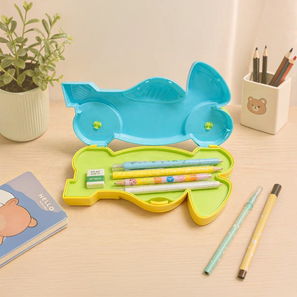 Lion Racer Wheel-Shaped Kids Pencil Box