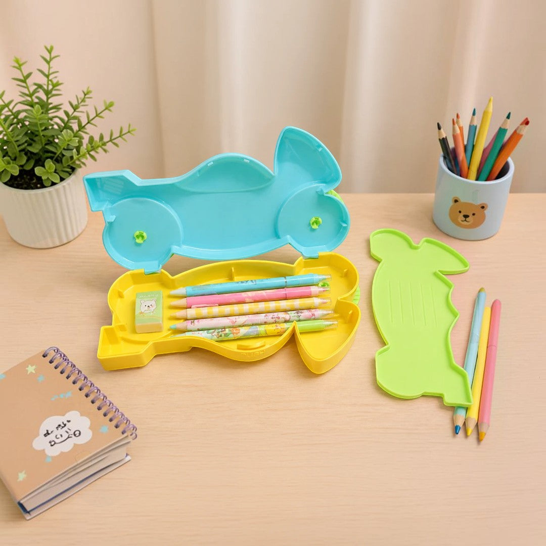 Lion Racer Wheel-Shaped Kids Pencil Box