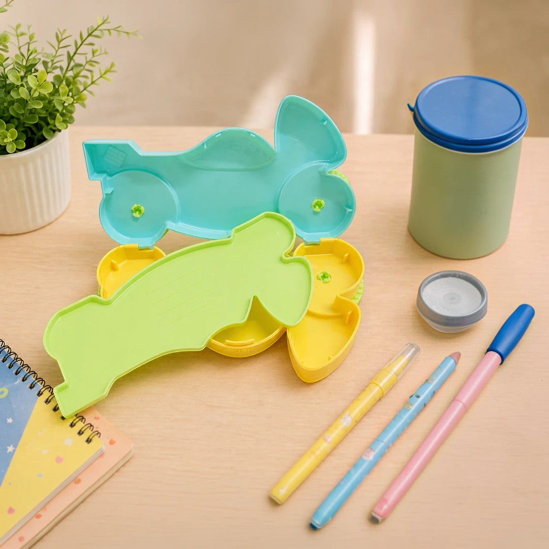 Lion Racer Wheel-Shaped Kids Pencil Box