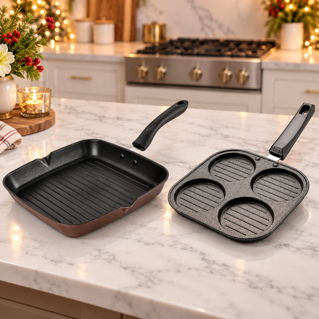 Non-Stick Grill and Uttapam Kitchen Duo