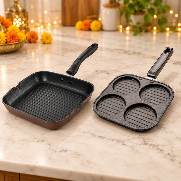 Non-Stick Grill and Uttapam Kitchen Duo