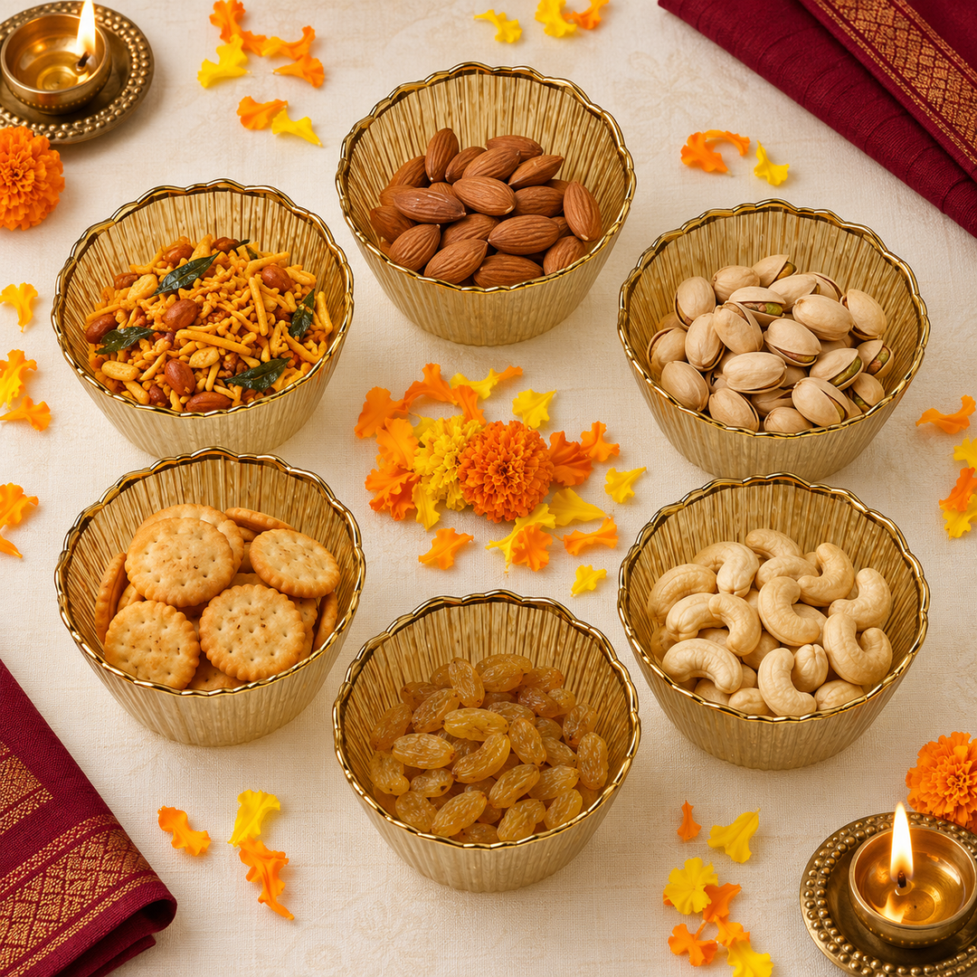 Golden Petal Dessert Bowls