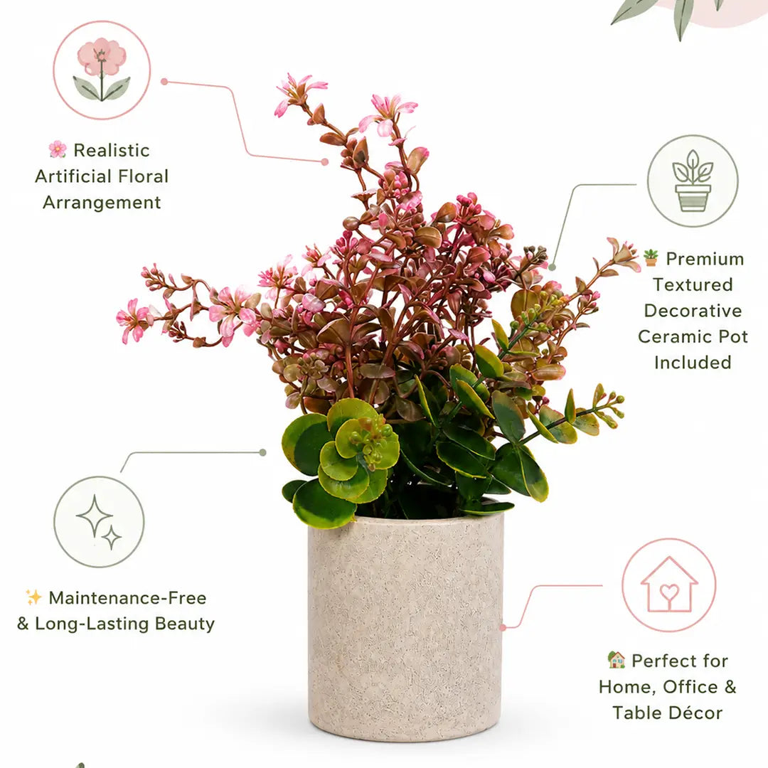 Blush Garden Artificial Floral Plant with Pot