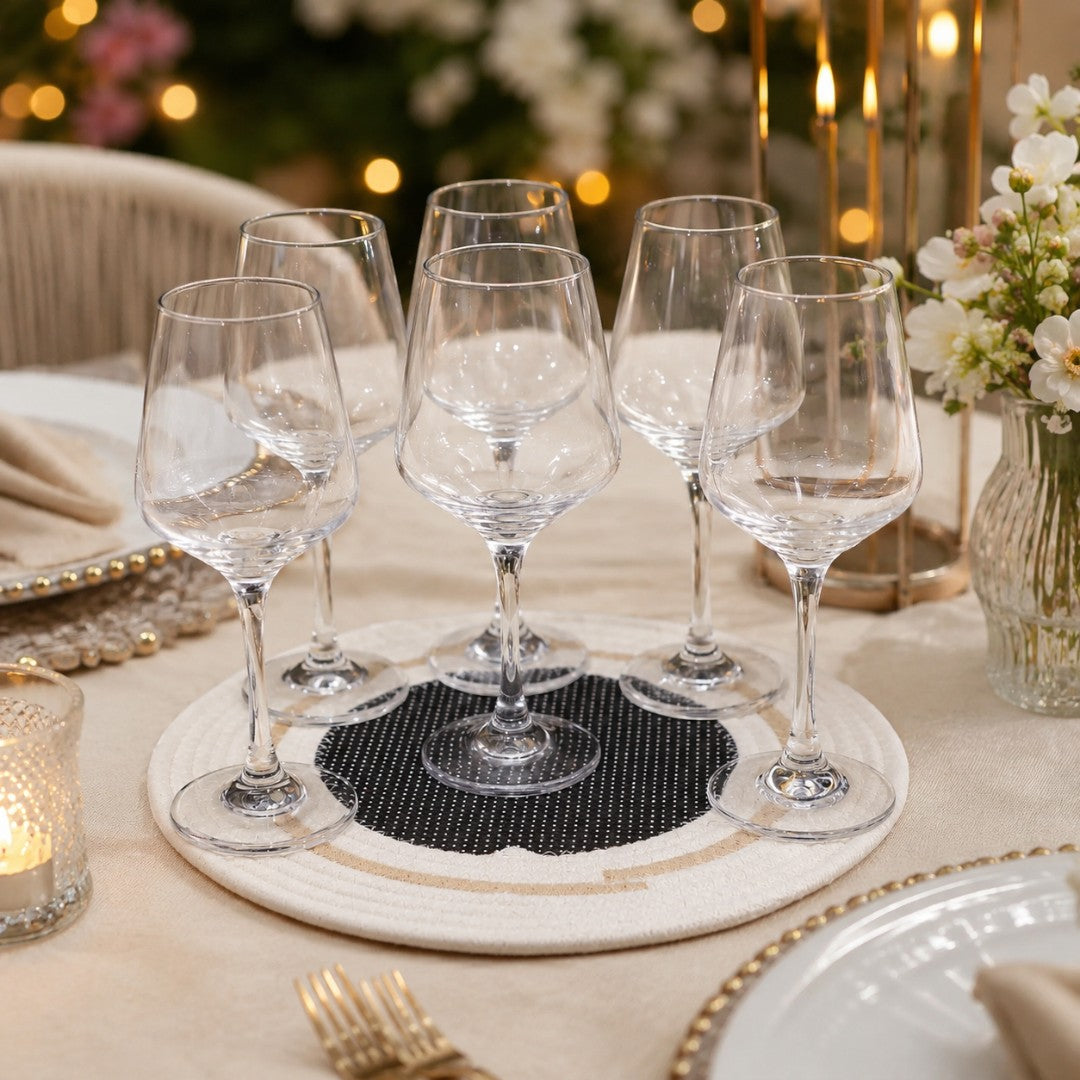 Elegant Crystal Wine Glasses Set