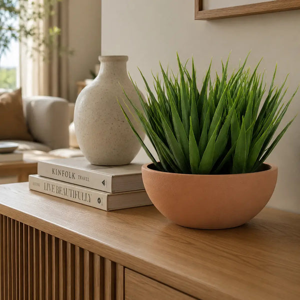 Terra Green Artificial Grass Plant with Bowl Po