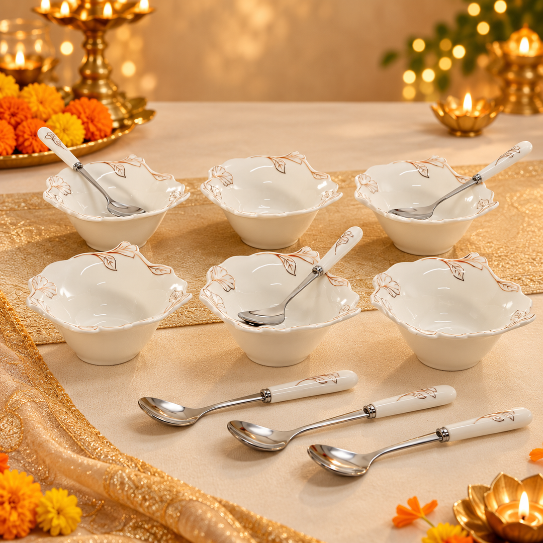 Golden Blossom Dessert Set