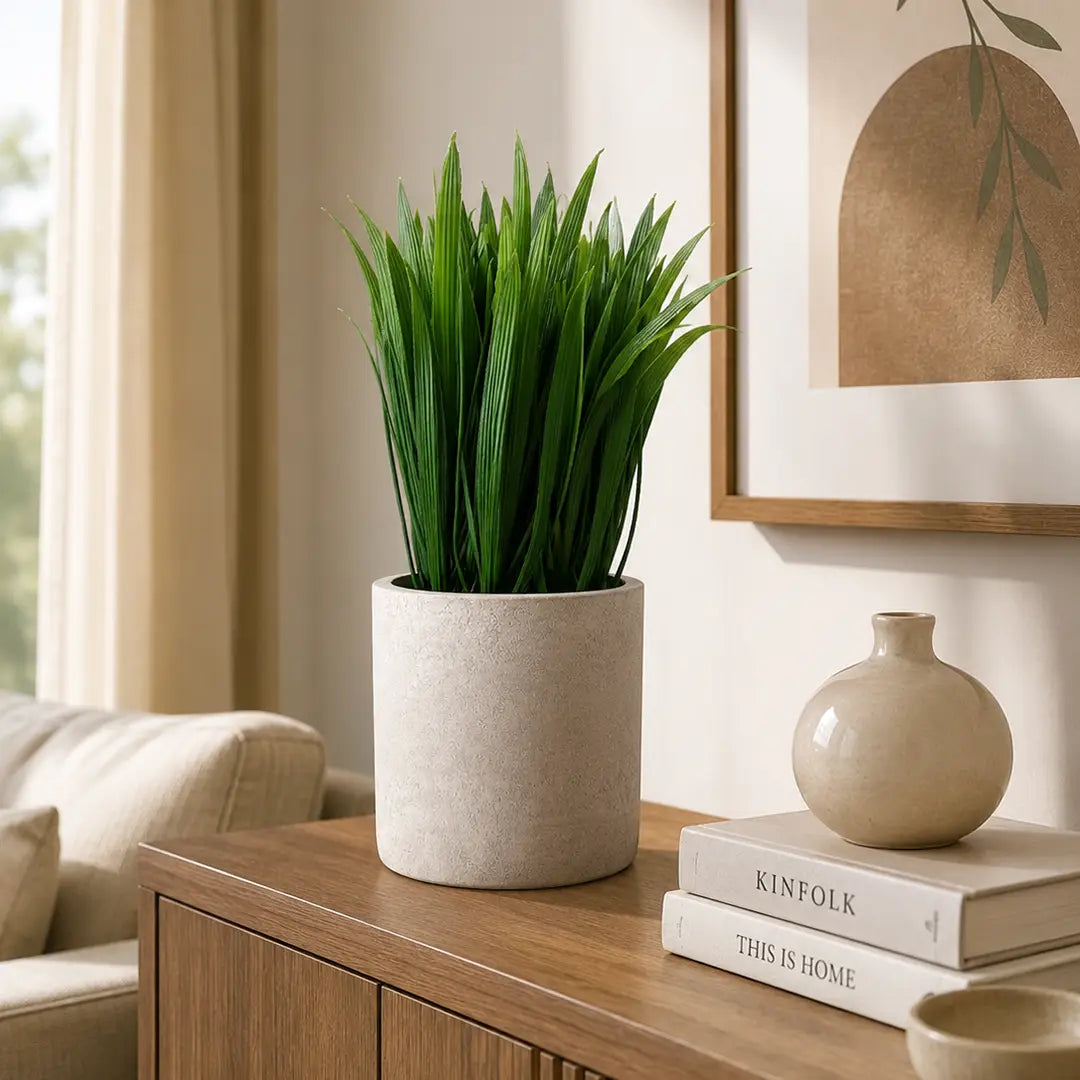 EverGreen Luxe Artificial Grass Plant with Pot