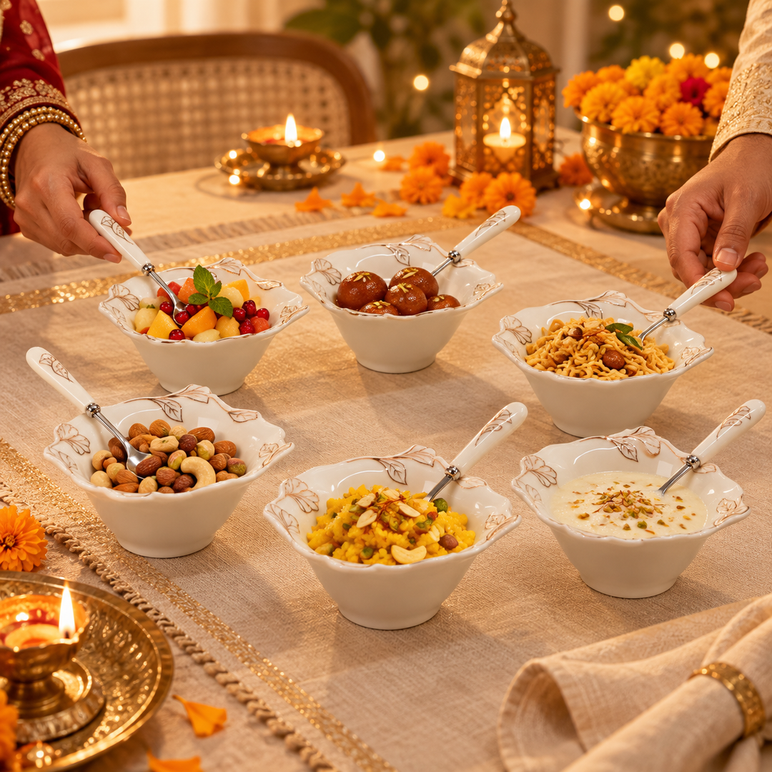 Golden Blossom Dessert Set