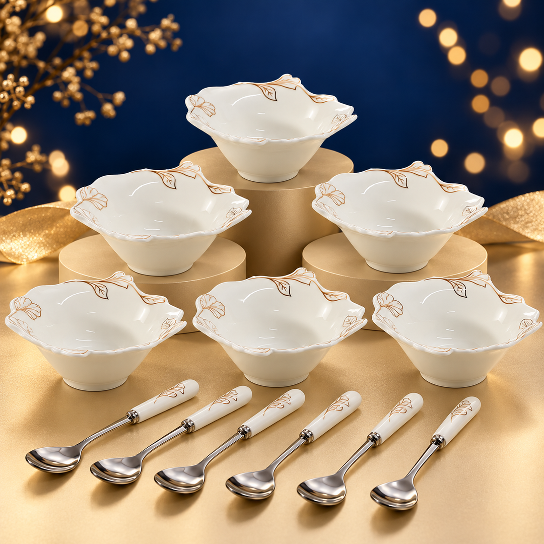 Golden Blossom Dessert Set