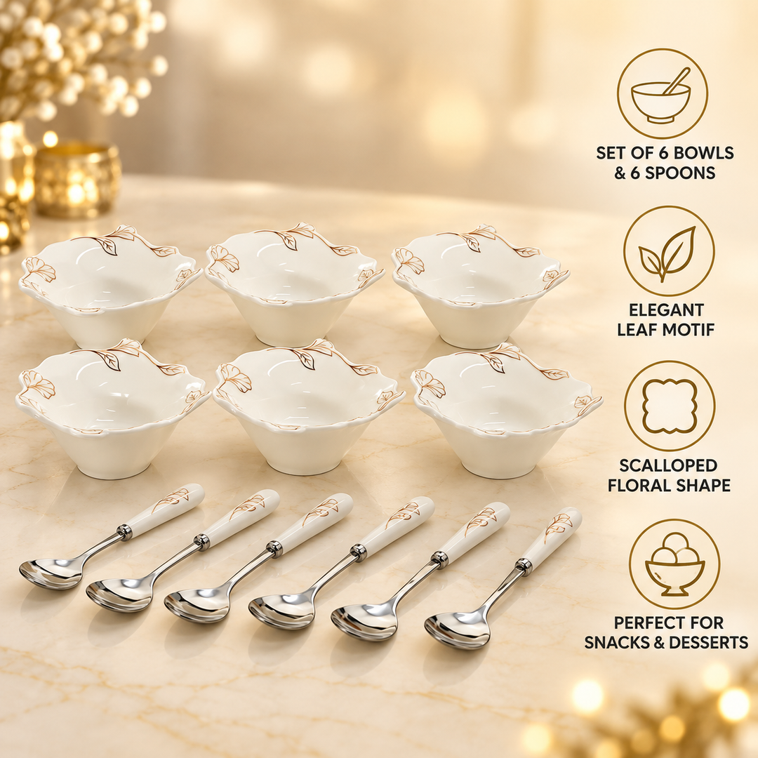 Golden Blossom Dessert Set