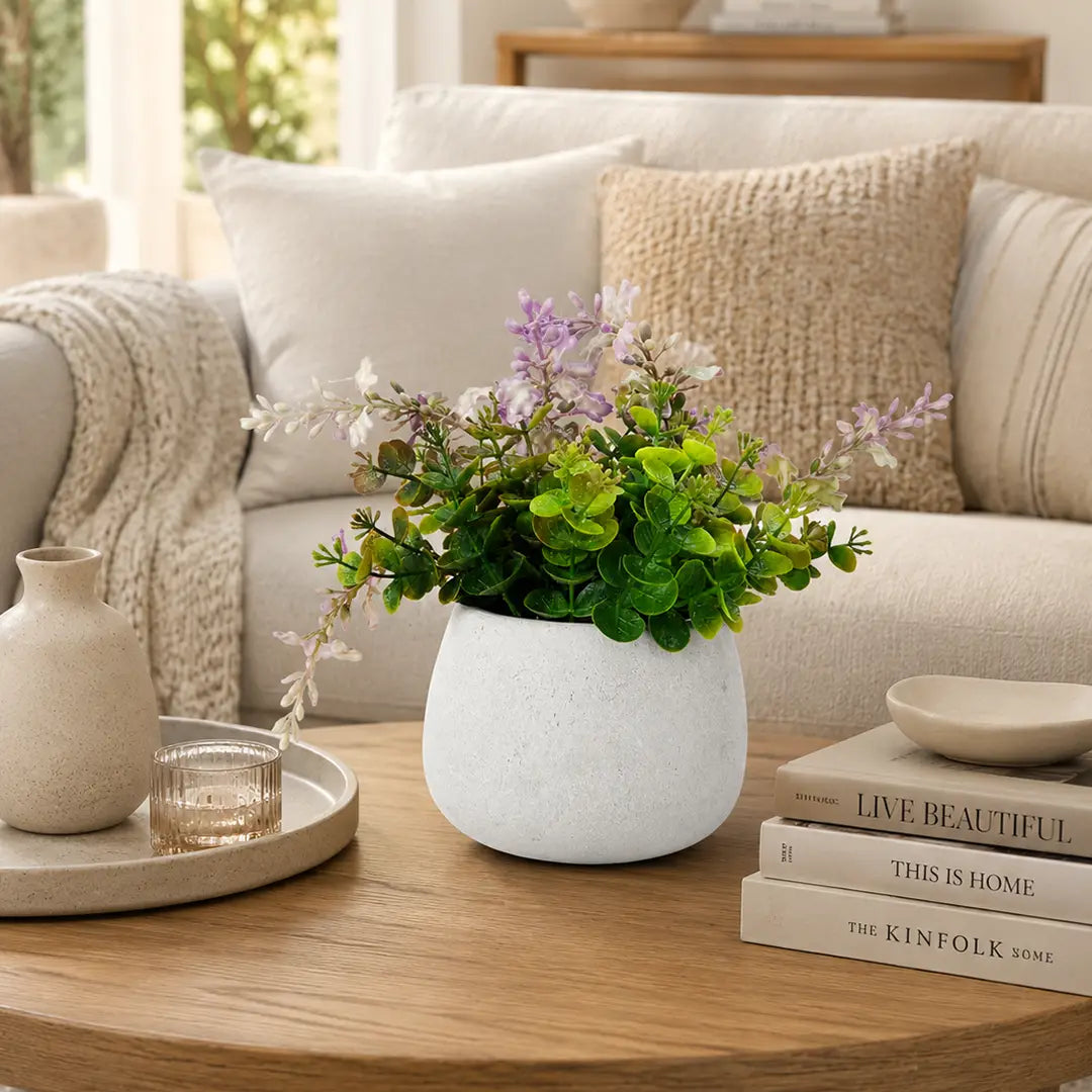Lavender Dew Artificial Floral Plant with Pot