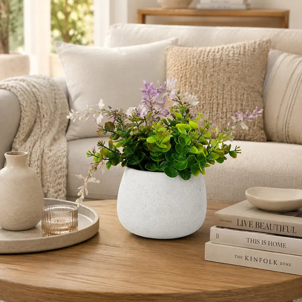 Lavender Dew Artificial Floral Plant with Pot