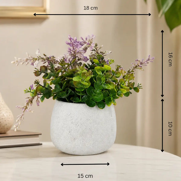 Lavender Dew Artificial Floral Plant with Pot