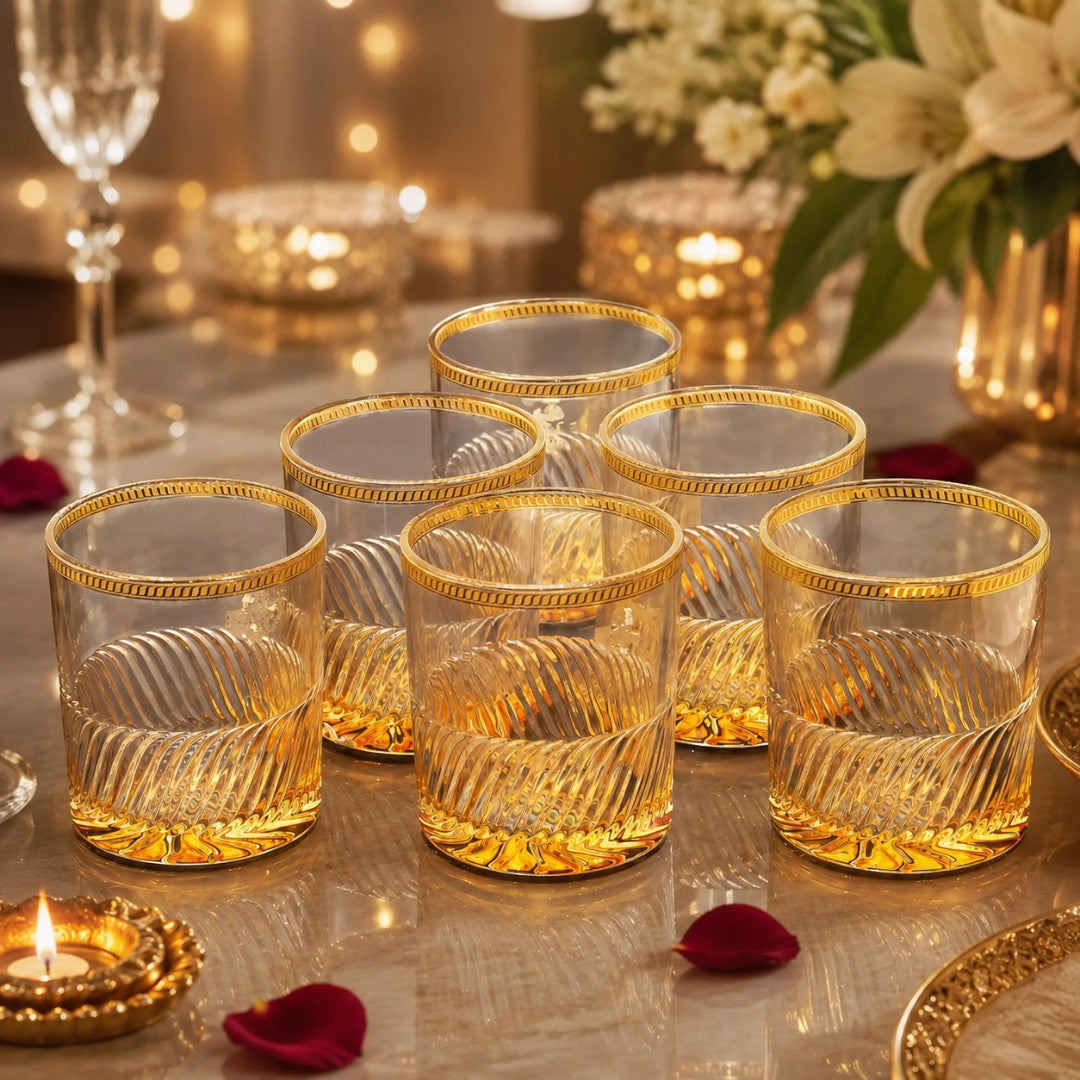 GOLDEN EDGE WHISKEY GLASS SET