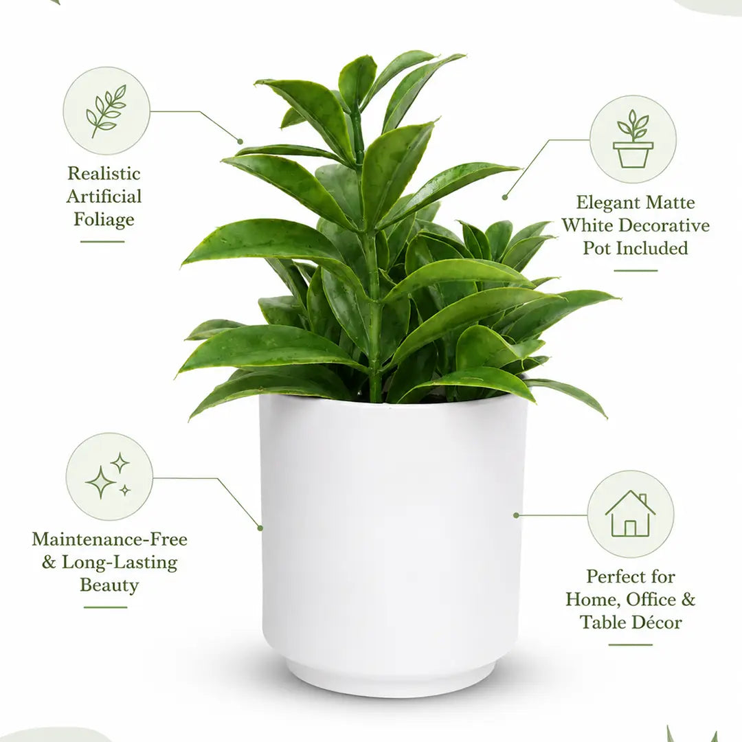 Emerald Elegance Artificial Green Plant with Pot