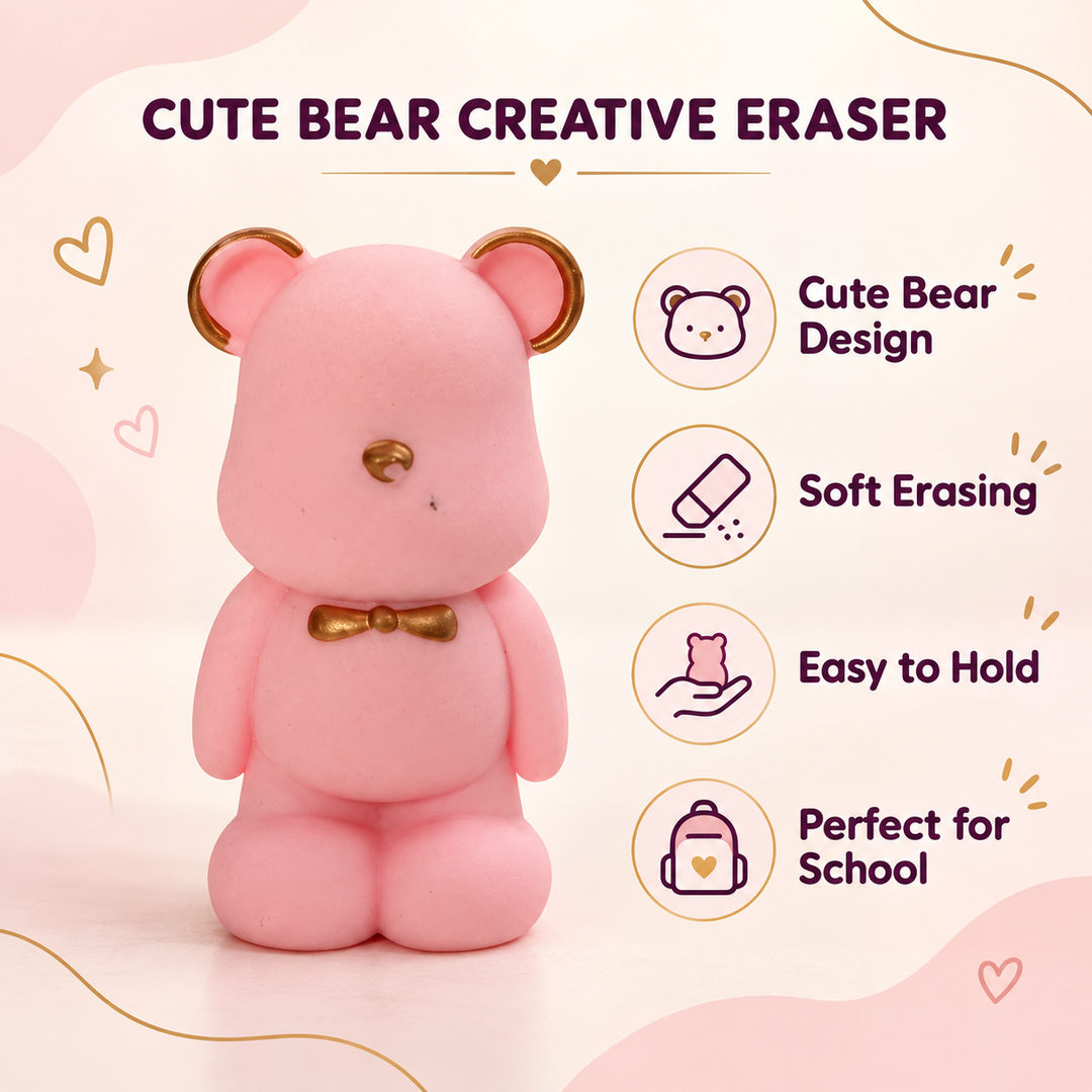 Cuddly Duo Teddy Bears Eraser