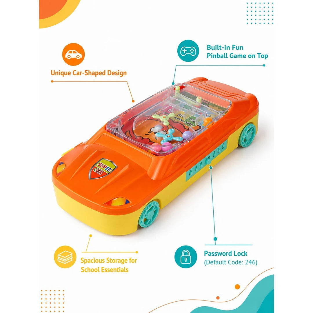Blaze Racer Car Pencil Box with Password Lock & Fun Maze