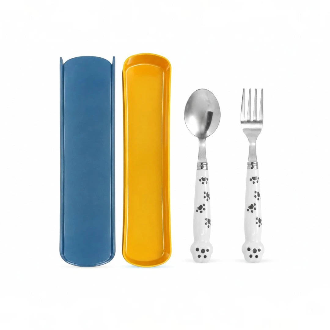 PawPrint Kids Travel Cutlery Set