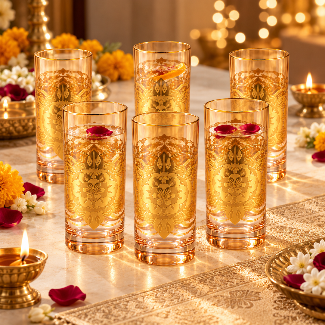 Royal Mandala Highball Glasses