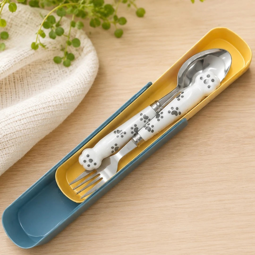 PawPrint Kids Travel Cutlery Set
