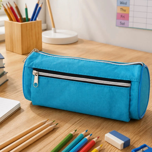 SkyBlue Twin Pocket Pencil Pouch