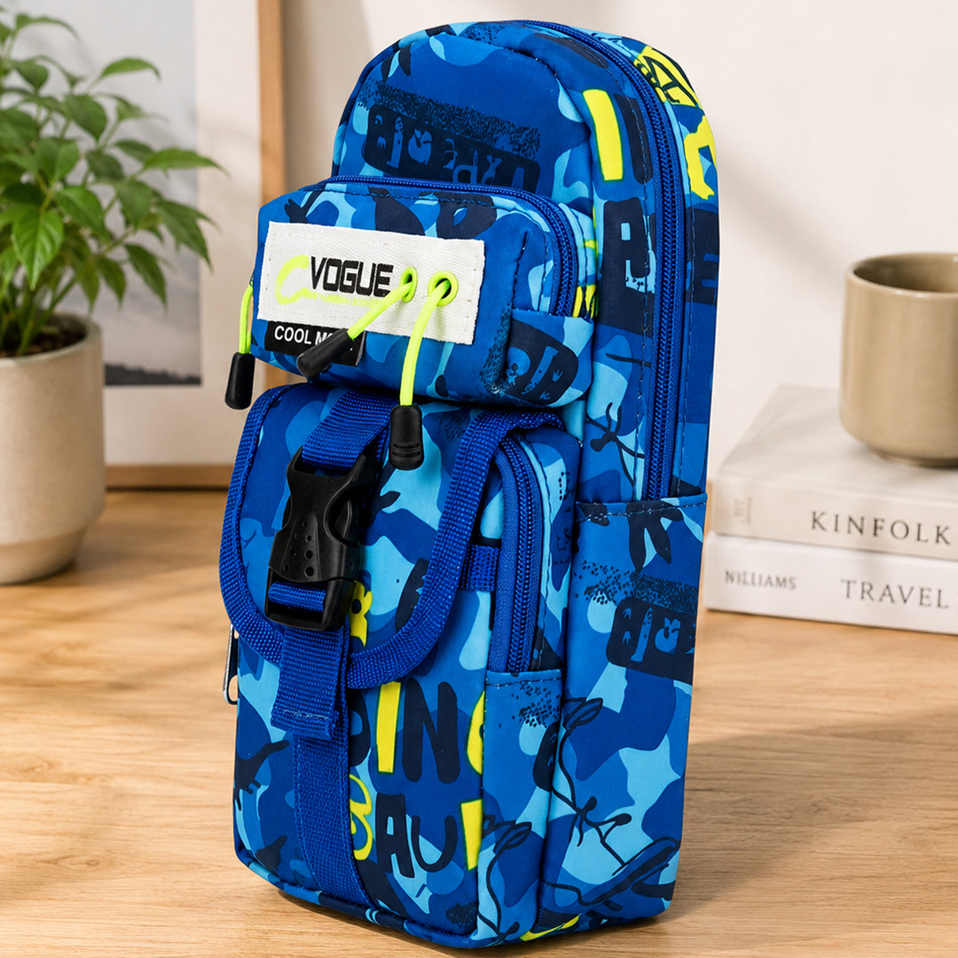 Dino Splash Multi-Pocket Pencil Pouch