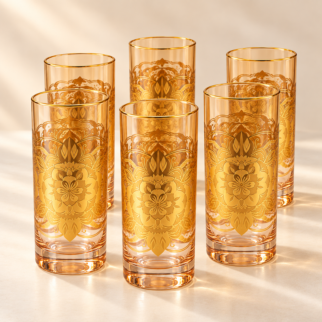 Royal Mandala Highball Glasses