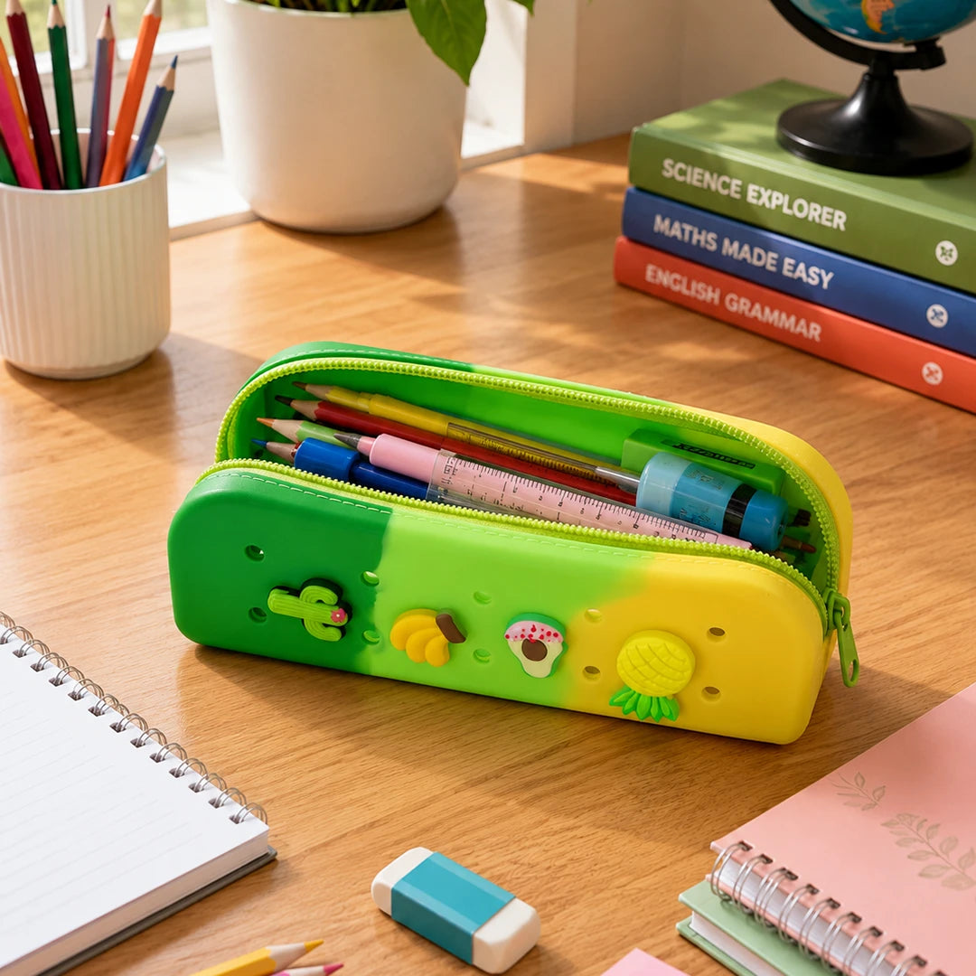 Tropical Pop Silicone Pencil Pouch