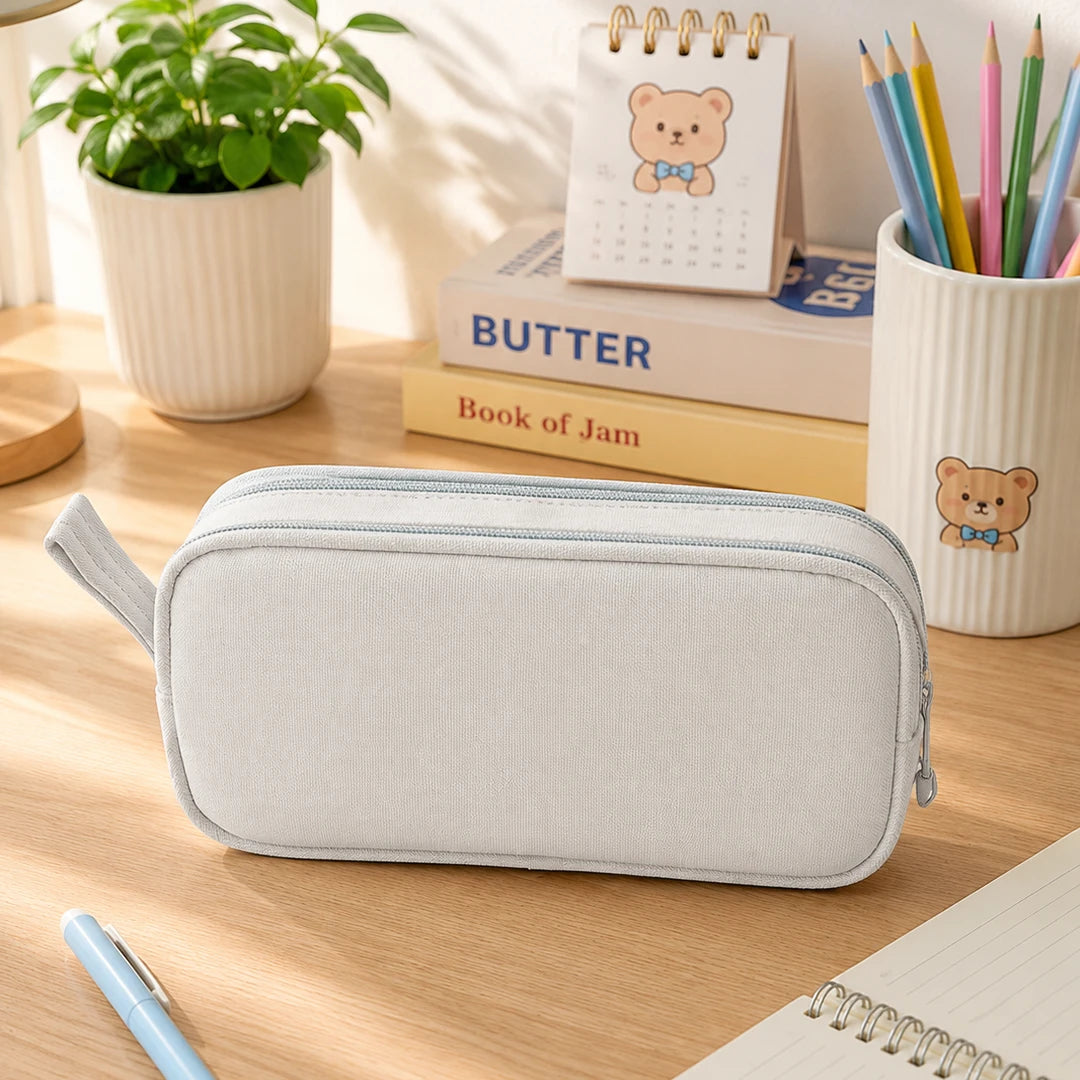 Kapybara Plush Dual-Zip Transparent Pencil Pouch