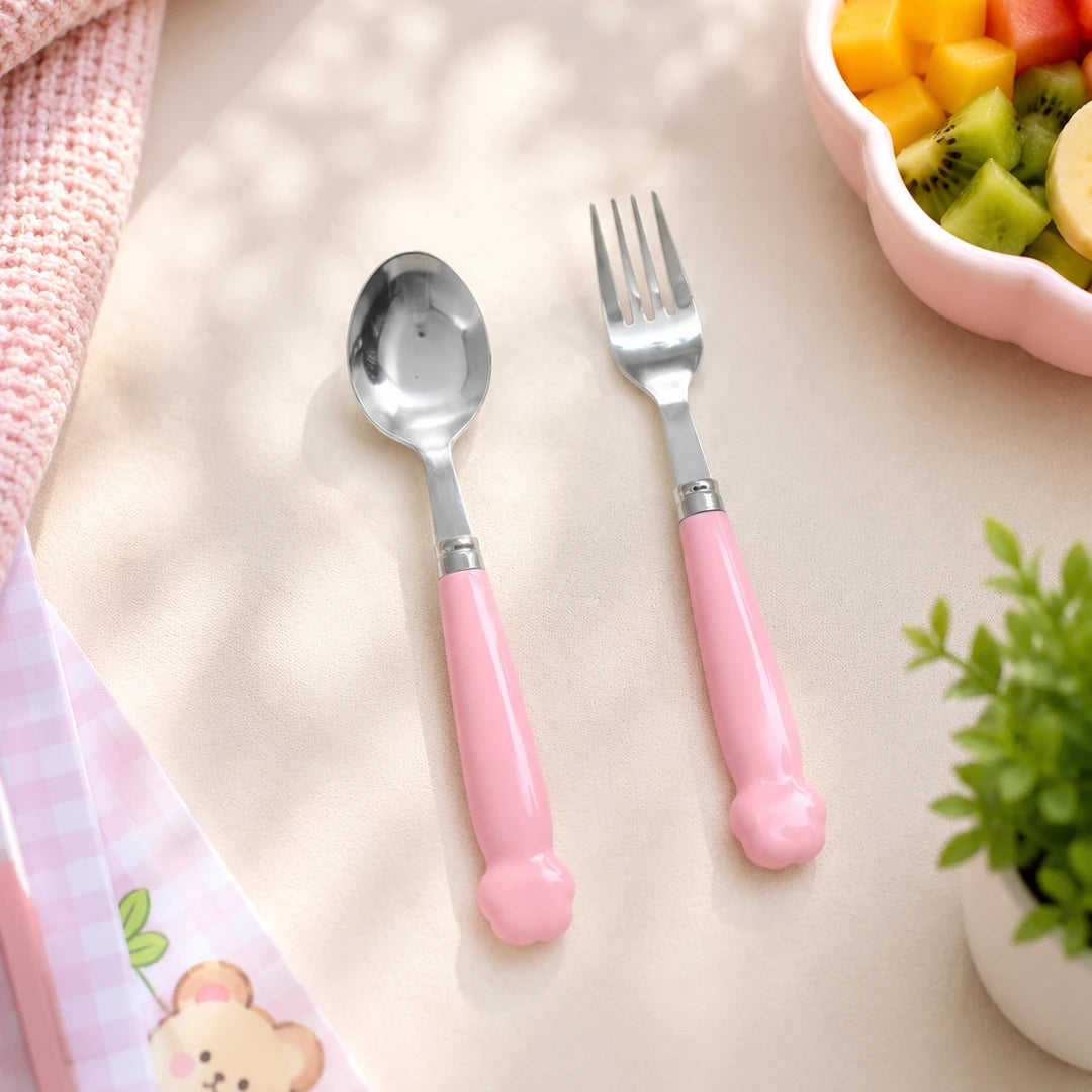 BlushPaw Kids Spoon & Fork Set with Travel Case