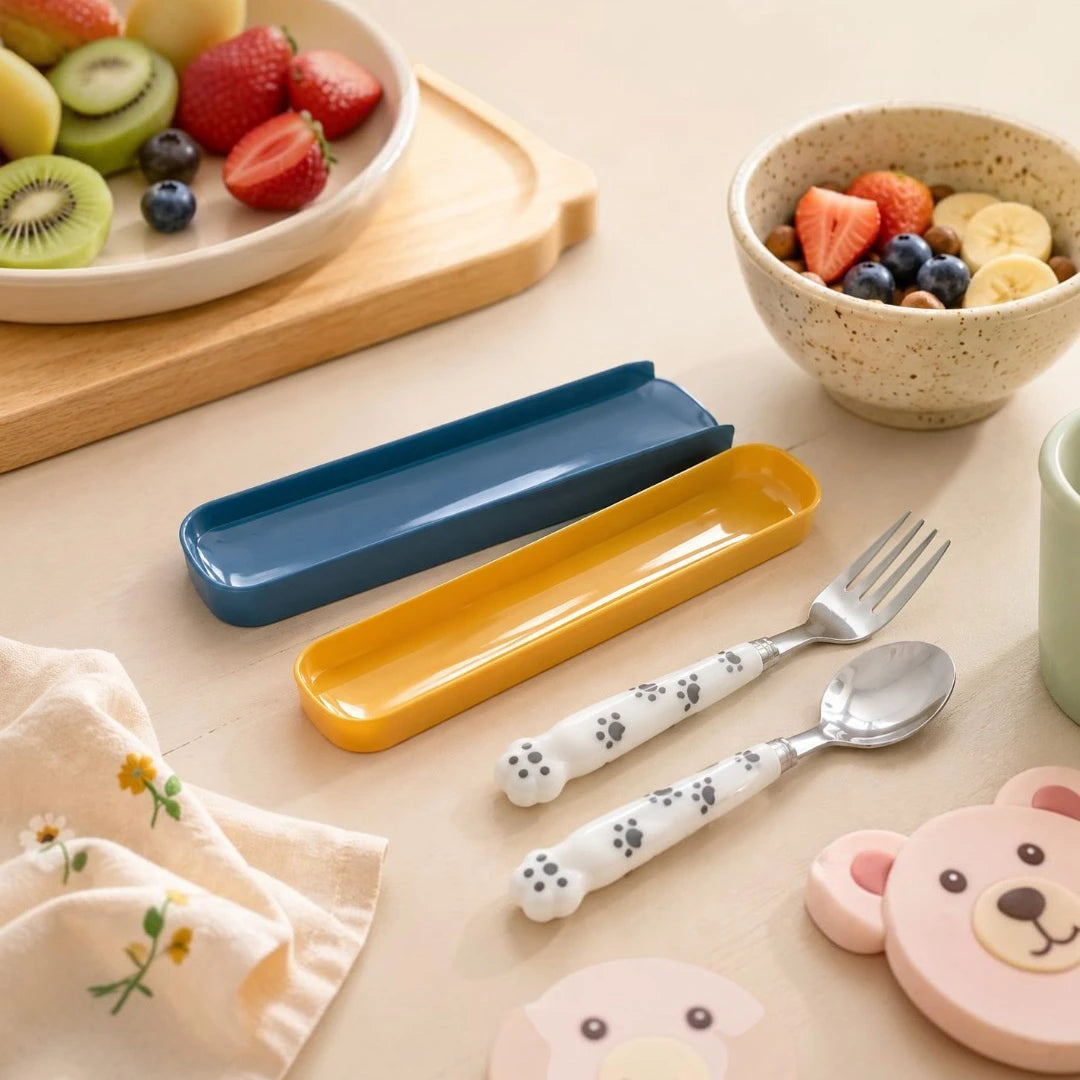 PawPrint Kids Travel Cutlery Set