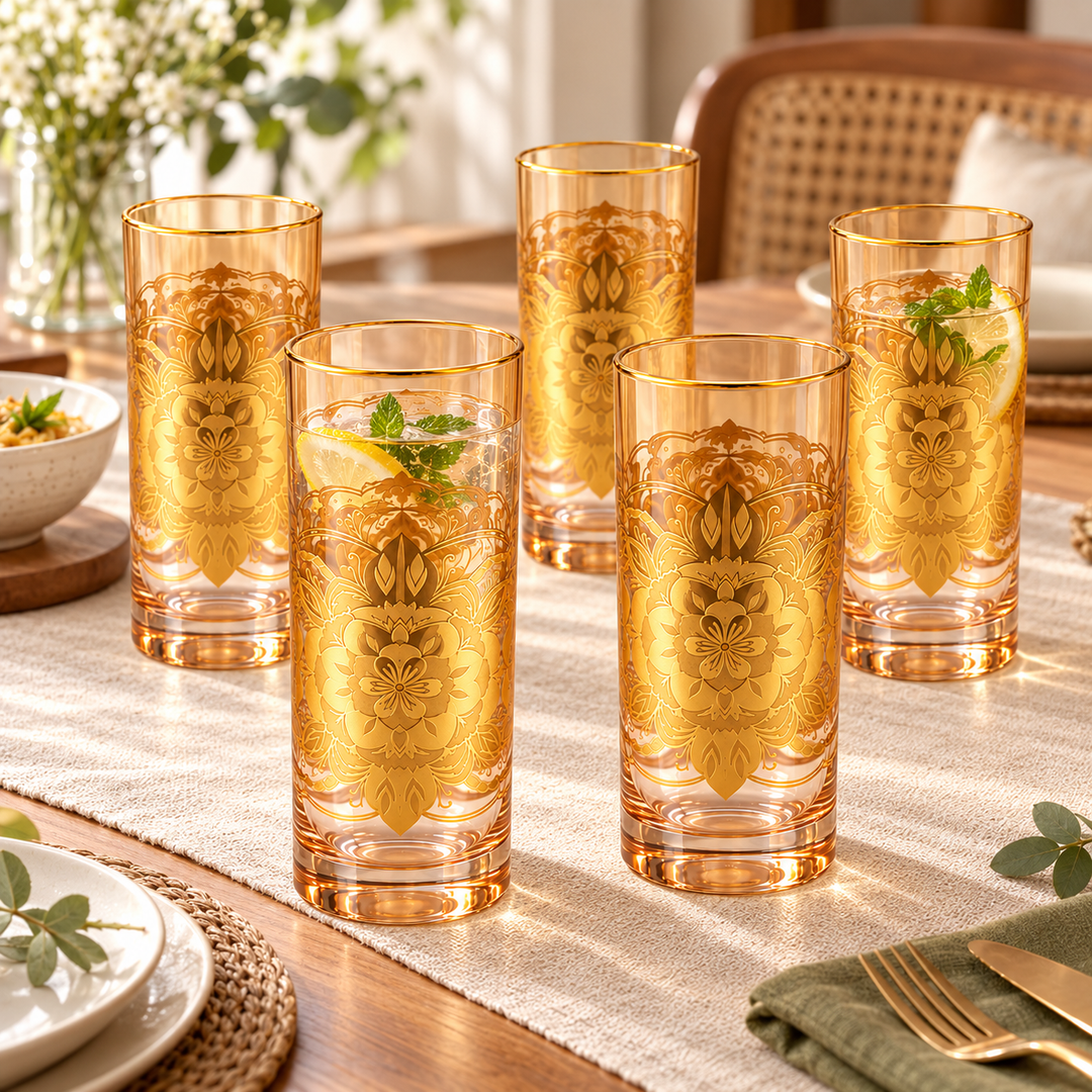 Royal Mandala Highball Glasses