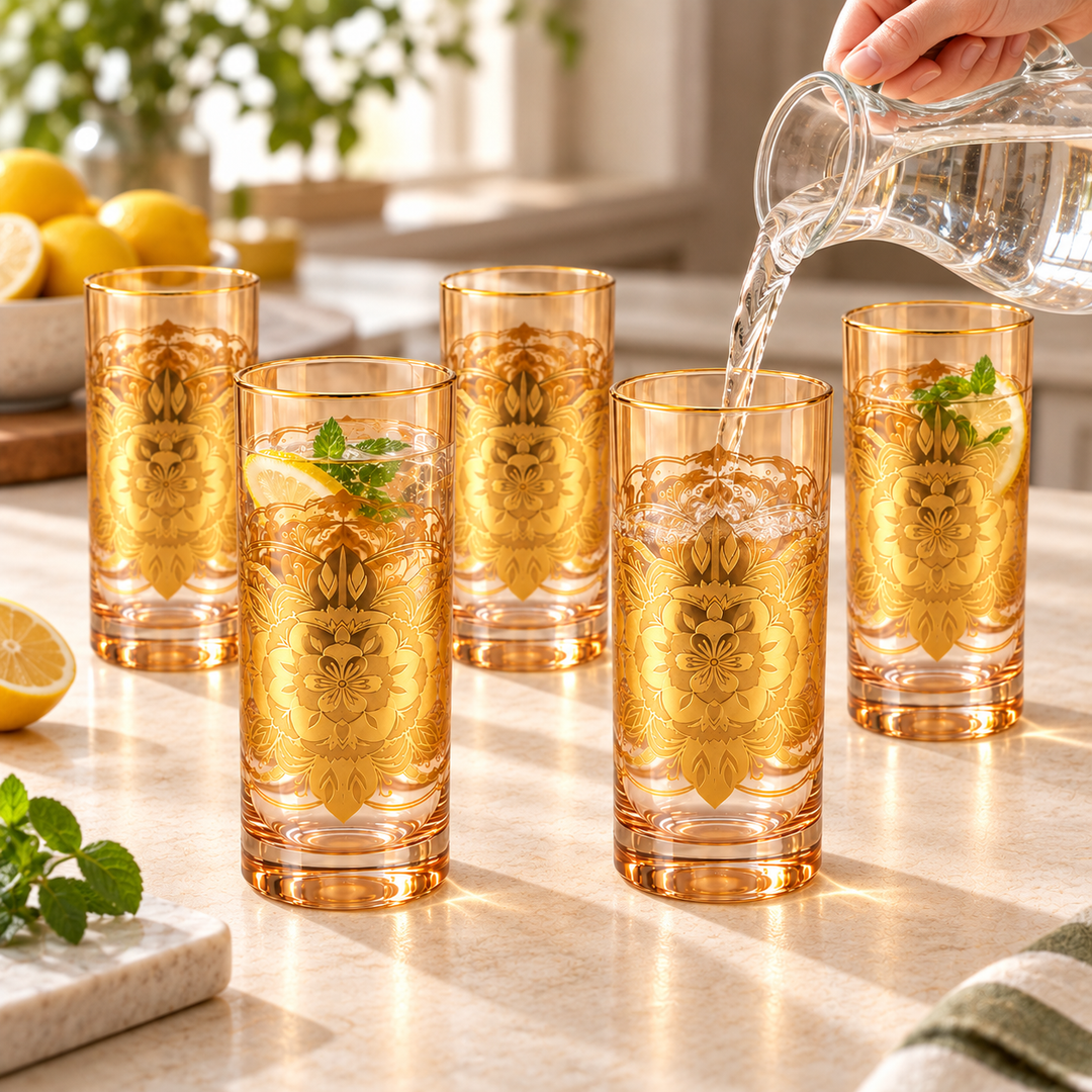 Royal Mandala Highball Glasses