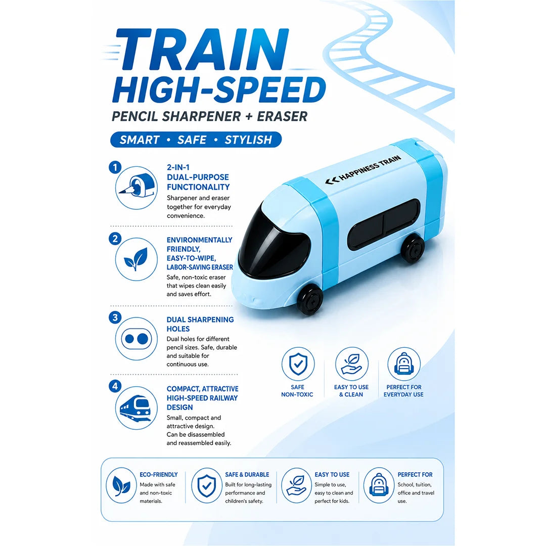 Speedy Train 2-in-1 Stationery Combo