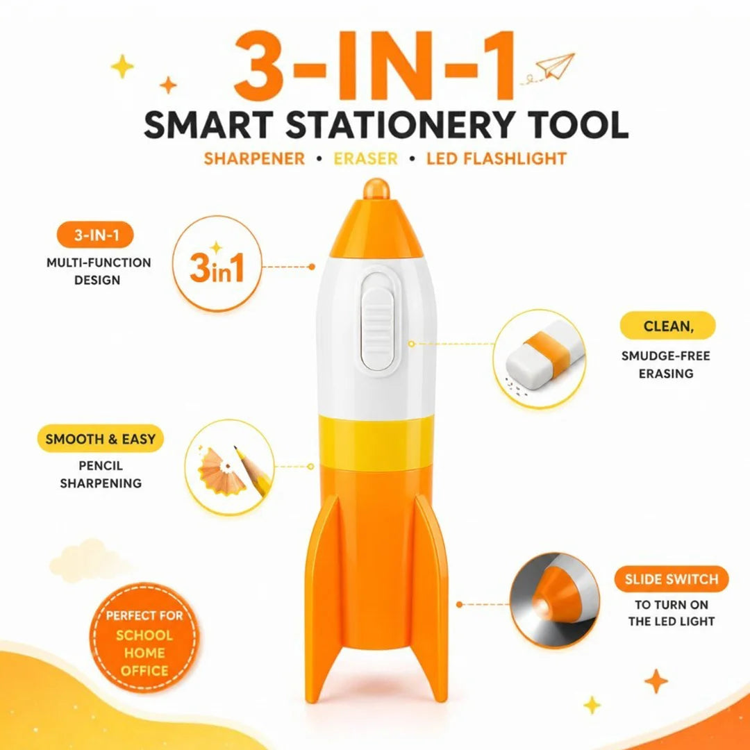 Rocket Spark 3-in-1 Stationery Set (Pack of 2)