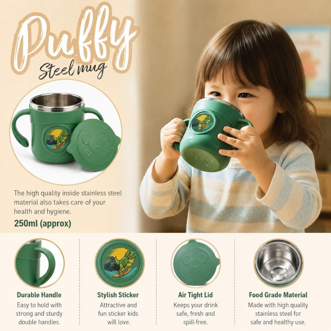 Apex Puffy Steel Mug 250ml(approx) Green