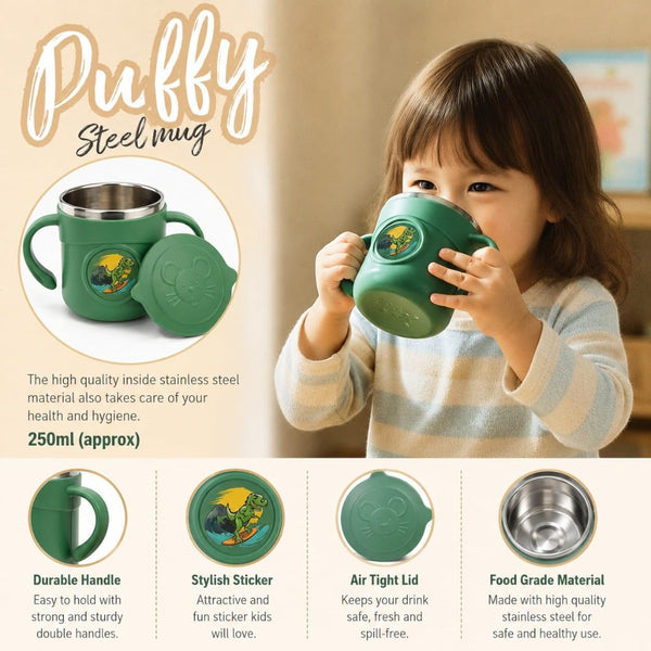 Apex Puffy Steel Mug 250ml(approx) Green