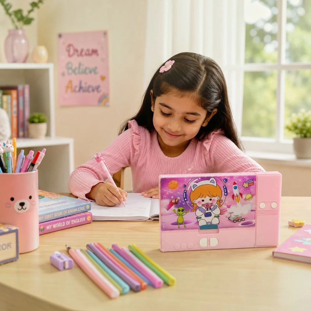 Galaxy Glow Multi-Compartment Pencil Box