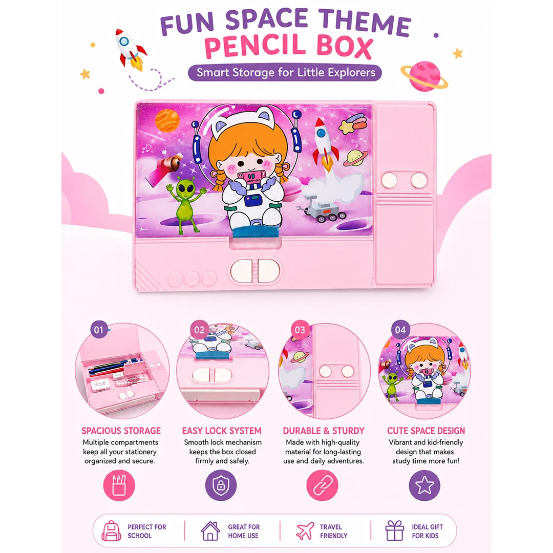 Galaxy Glow Multi-Compartment Pencil Box