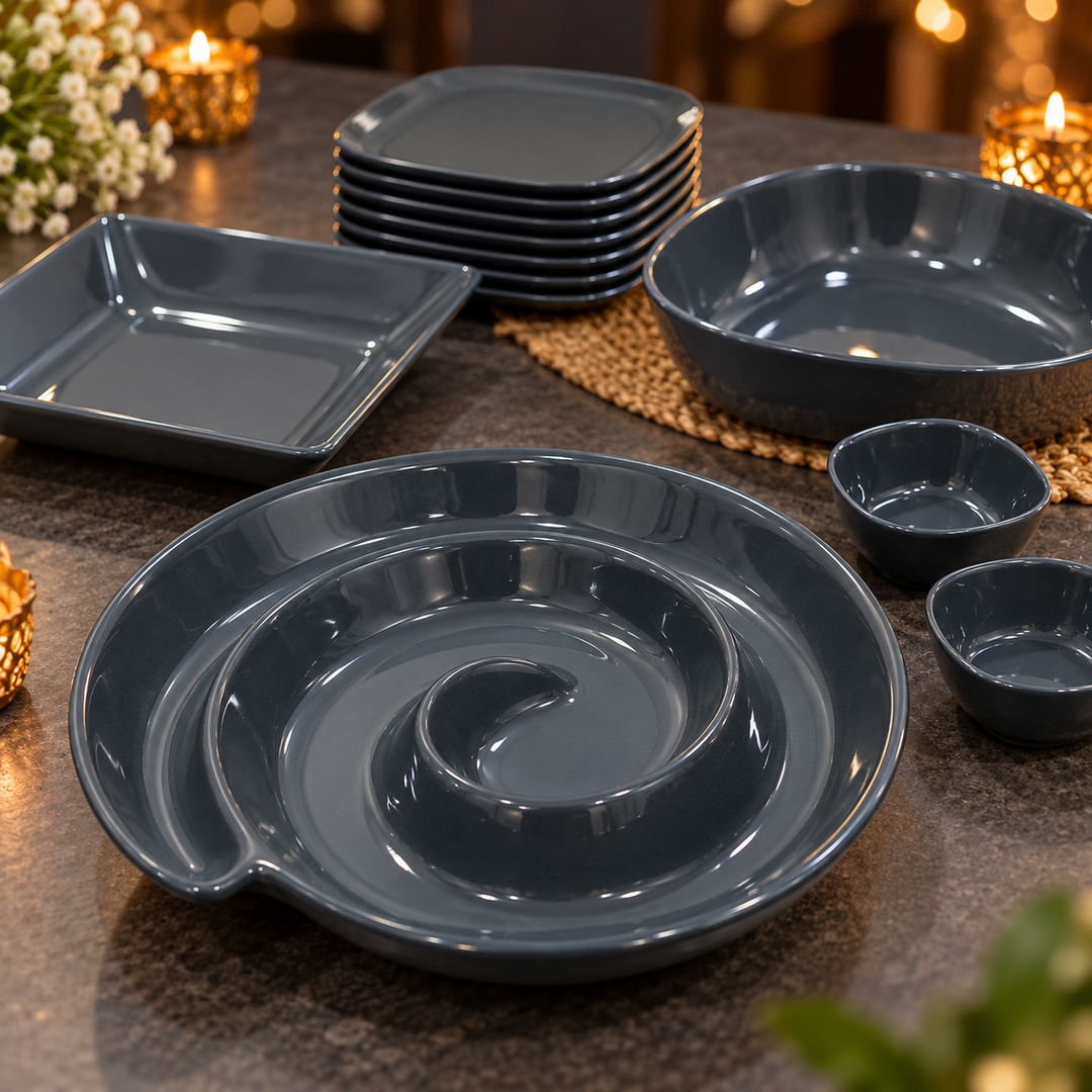 Slate Swirl Serving Set