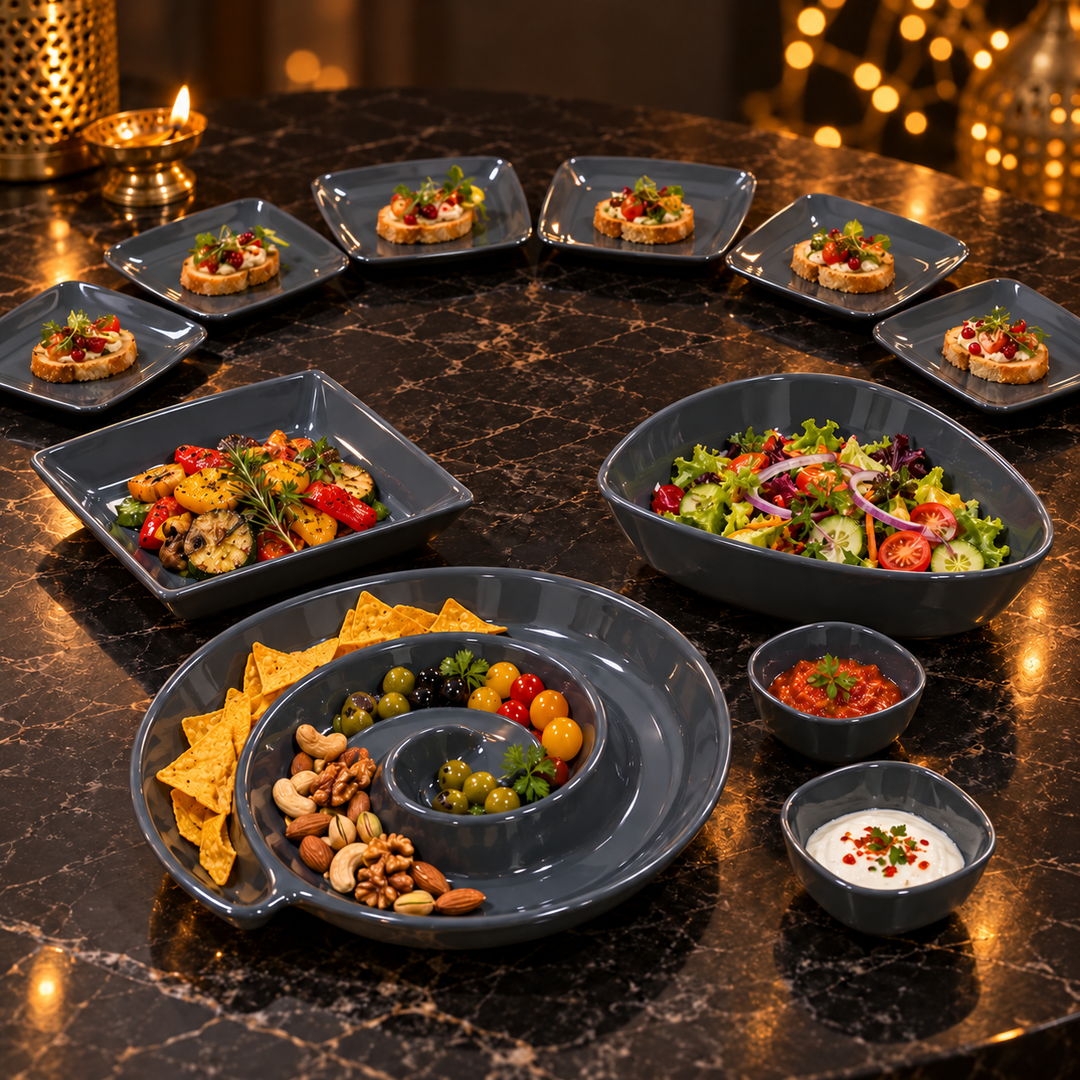 Slate Swirl Serving Set