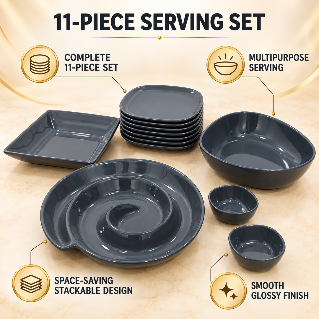 Slate Swirl Serving Set