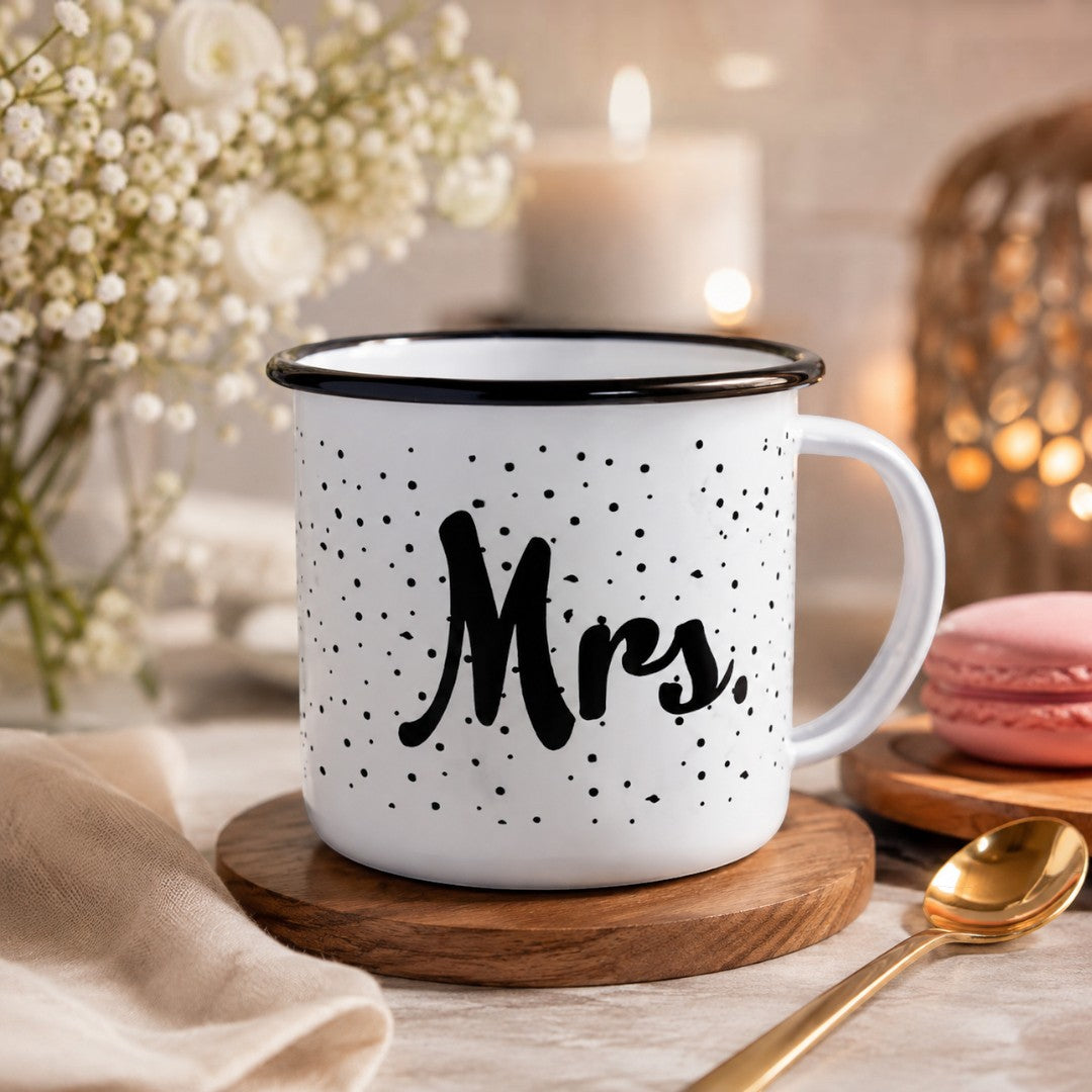 Enamel Mrs. Printed Coffee Mug