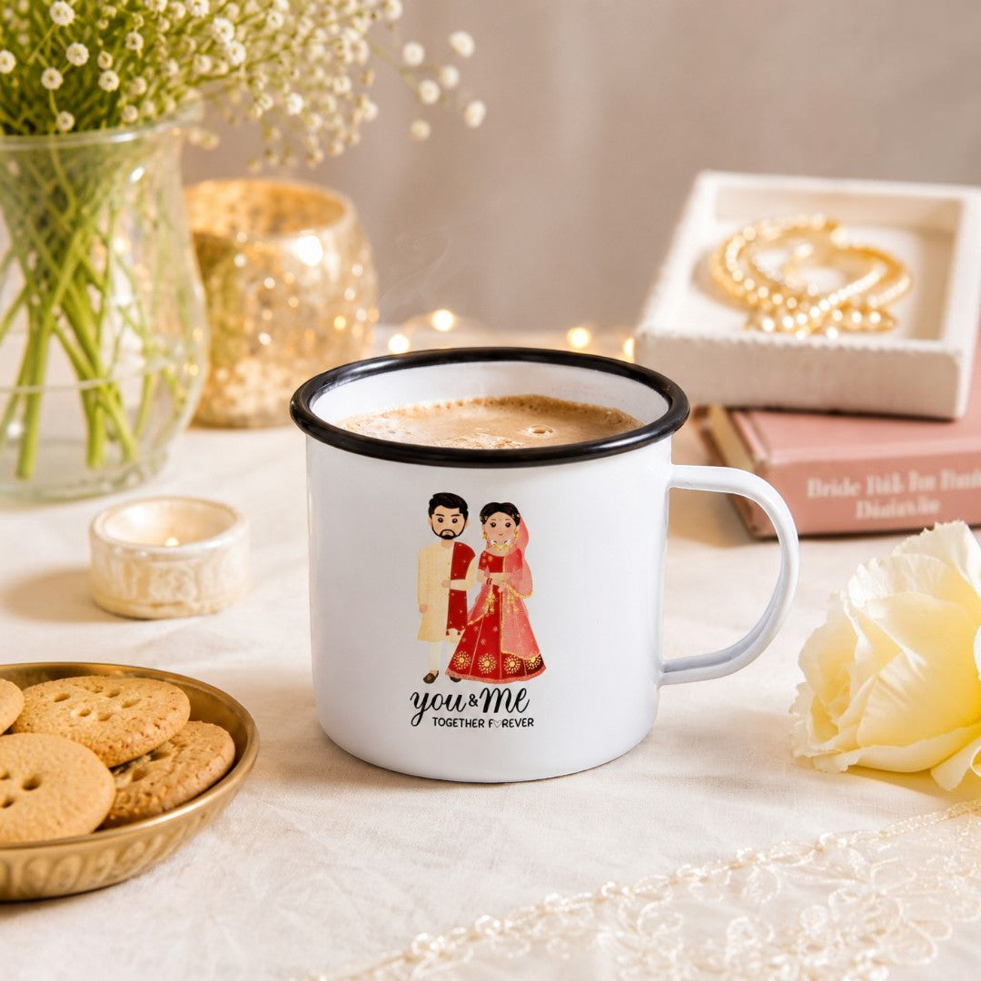 Enamel You & Me Printed Coffee Mug
