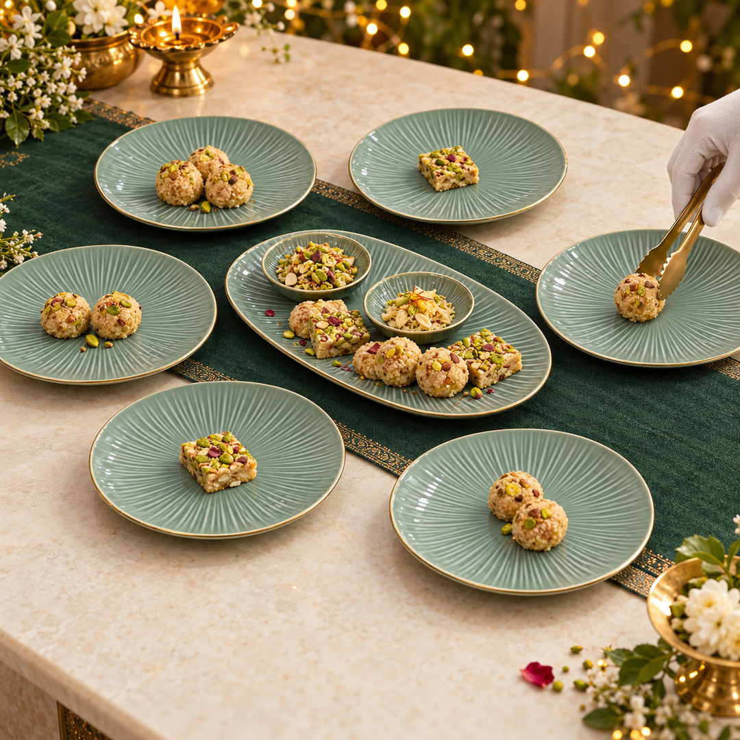 Sage Sunburst Serving Set