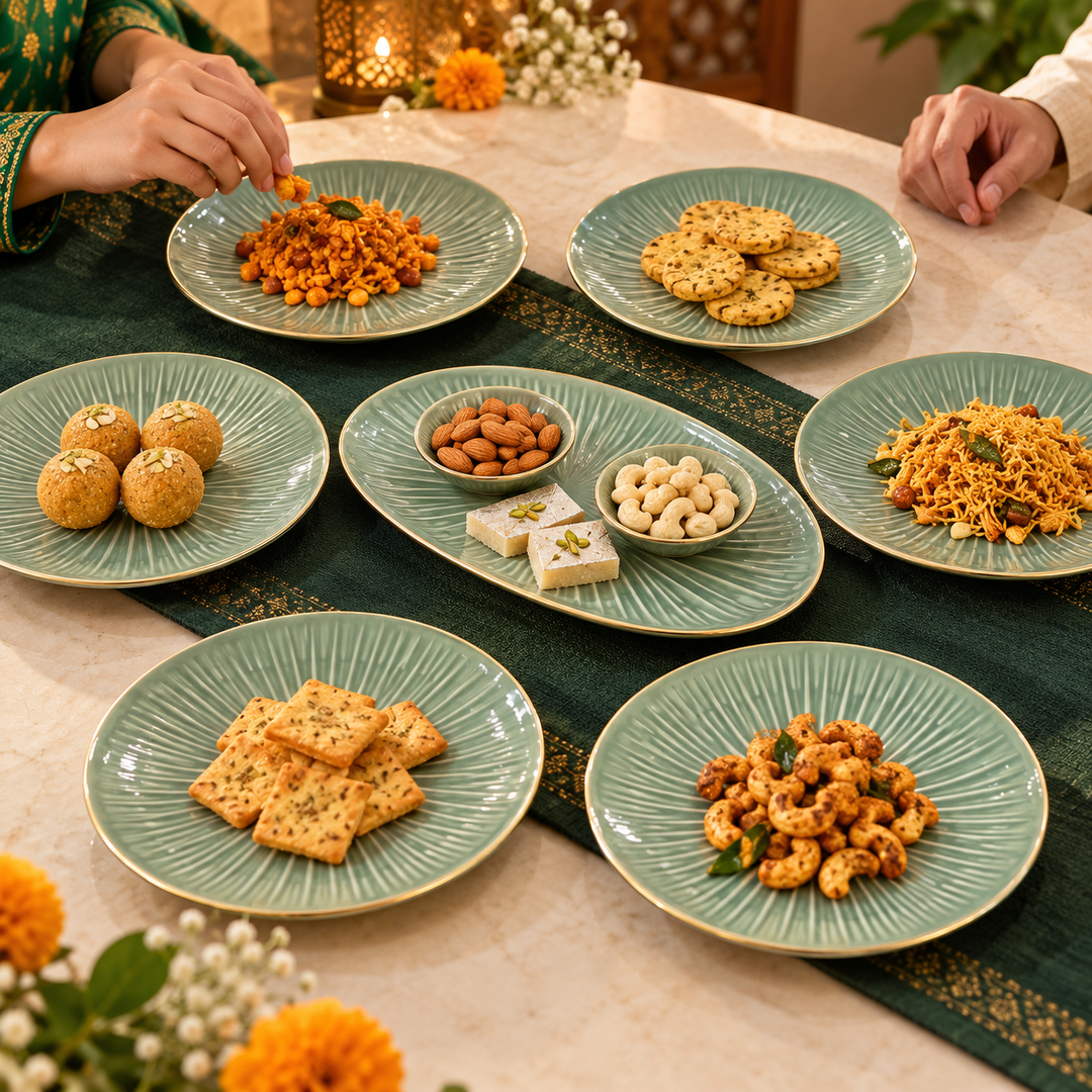 Sage Sunburst Serving Set