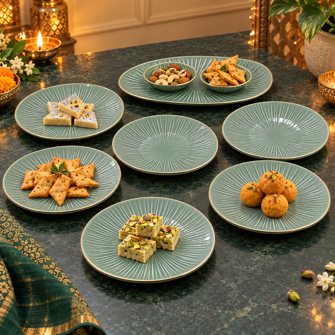 Sage Sunburst Serving Set