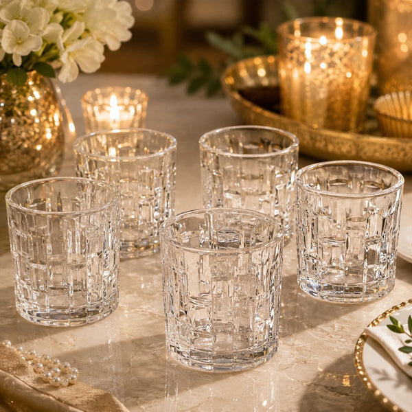 Modern Block Textured Glass Set